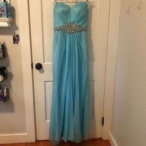 La Femme blue/ turquoise Prom Dress
